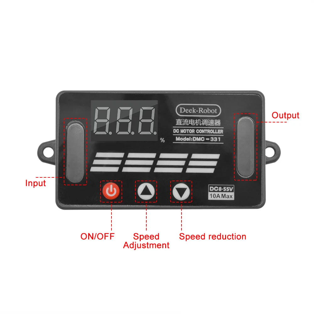 DC8V-55V 10A DC pwm контроллер скорости двигателя светодиодный цифровой переключатель ускорение замедления выключения питания постоянная память 12 В 24 в 36 в 48 в