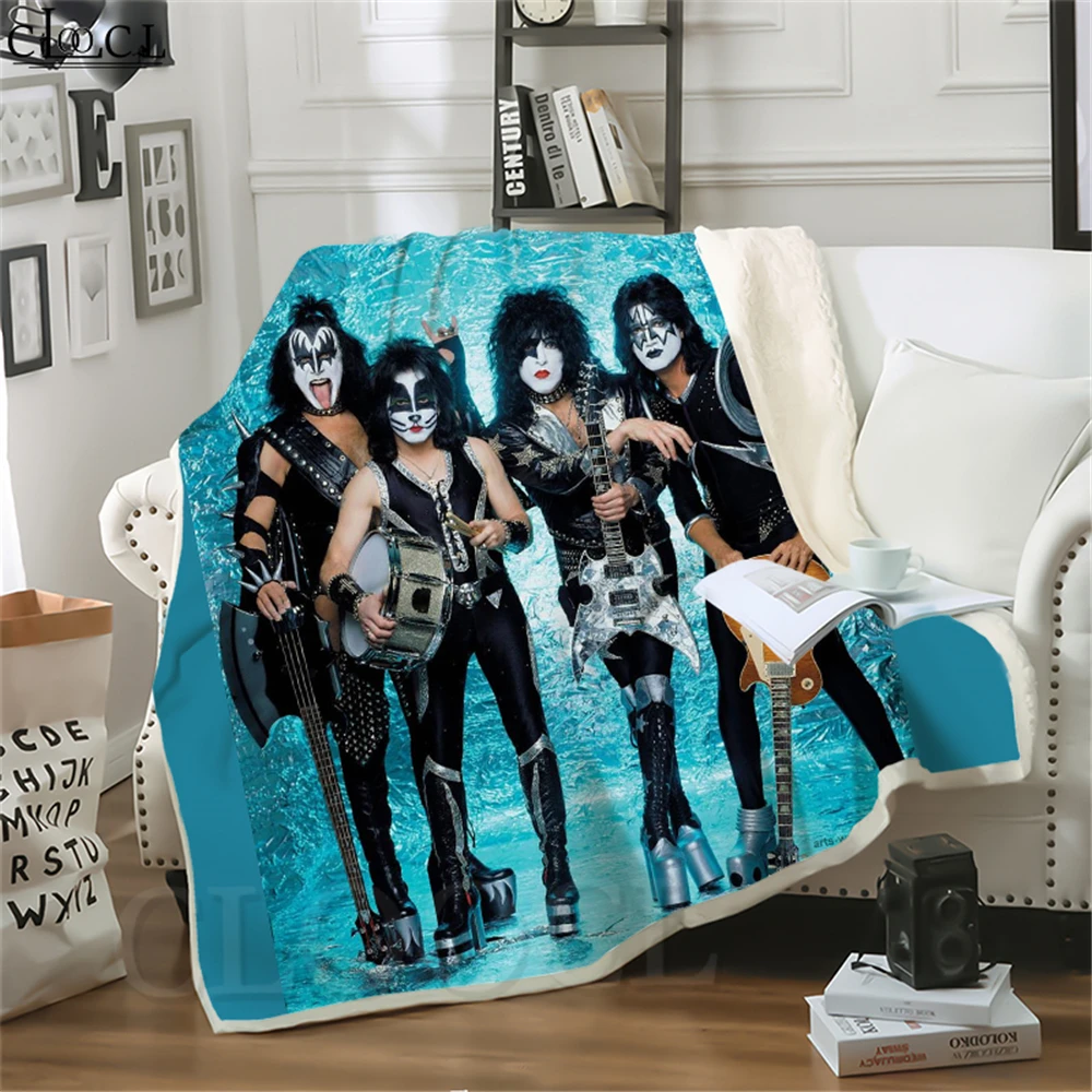 

Одеяла с персонажами KISS рок-группа 3D одеяла для кроватей, детское постельное белье, чехол для дивана, путешествия, дня рождения, праздничное ...