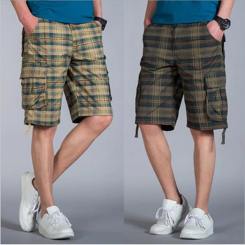 Летние мужские шорты 2020 Модные клетчатые бермуды повседневные камуфляжные