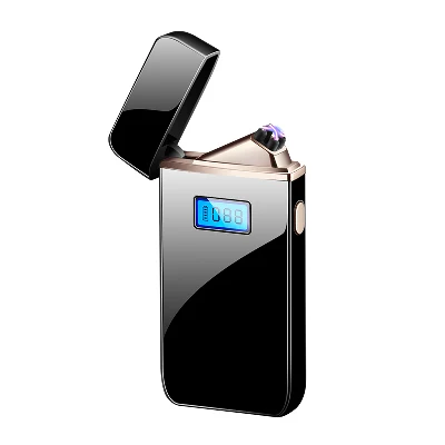 Ice Black Новая электрическая зажигалка со светодиодный дисплеем питания сигарета с зарядкой от USB Зажигалка Ветрозащитная дуговая плазменная Зажигалка гаджеты для мужчин - Цвет: Ice Black