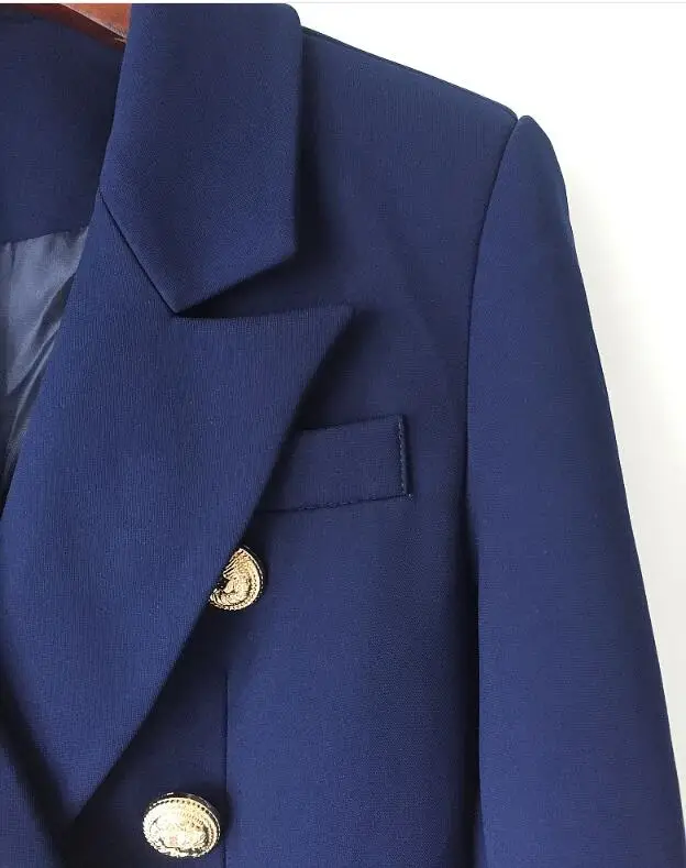 Модный офисный женский костюм 2019 блейзер высокого качества двубортный