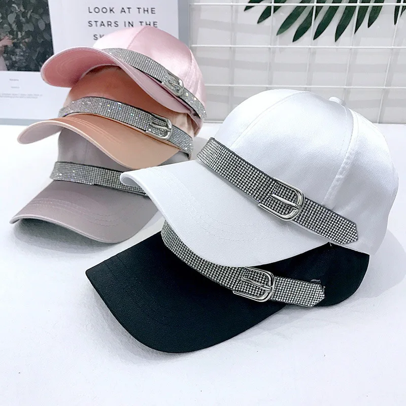 Women Fashion Baseball Cap Topee Dad Hat Baseball Friends Hip Hop Caps Beach Hat Summer Women Bright Diamond Cap