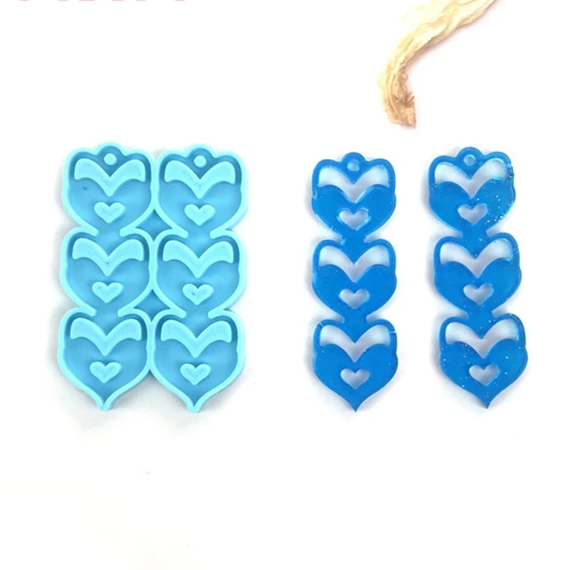 

Keyring Casting Silicone Mould Earrings Pendant Keychain Epoxy Resin Mold DIY Crafts Jewelry Making Tools