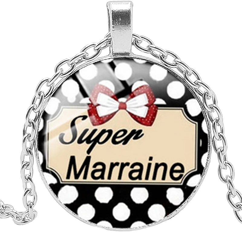 Новинка 2020 ожерелье с надписью Super marукраина Parrain со стеклянной выпуклой