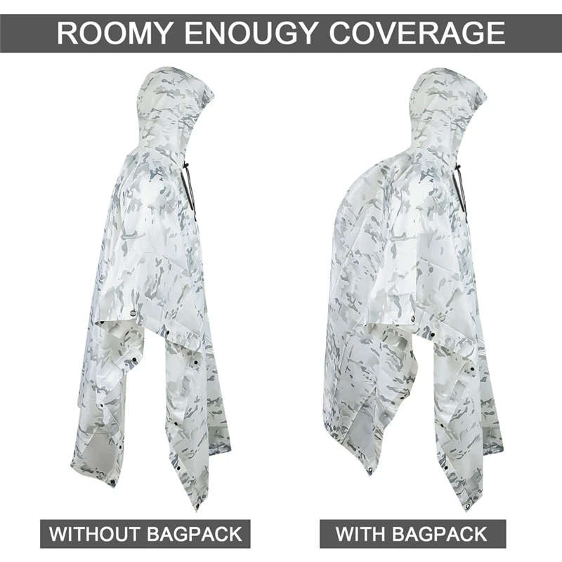 Пончо армейское тактическое с капюшоном Воздухопроницаемый Камуфляжный