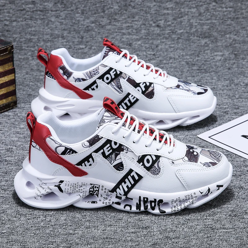 

Shoes Men Fashion Tide Man Sport Shoes Graffiti Canvas Shoes Breathable Black White Casual Sneakers Trainers Zapatos Hombre