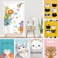 japanese noren hanging door curtain lucky cartoon cat for kitchen bedroom home entrance decoration partition doorway curtains