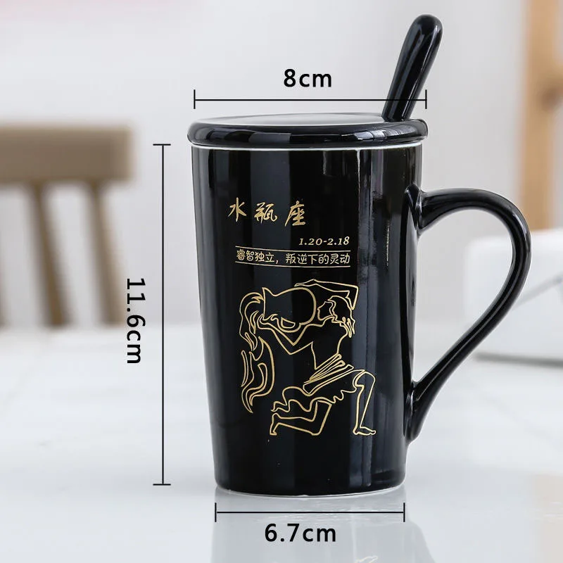 Креативная индивидуальная керамическая кружка с крышкой ложка трендовая парная