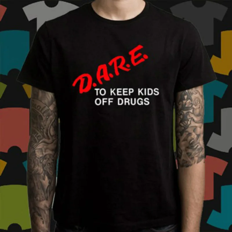 Dare To Keep Kids Off Drugs футболка стойкая к лекарствами милитари брендовая хлопковая