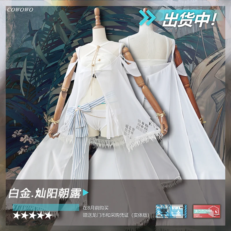 

Anime!Arknights Platinum RHODES ISLAND Sunny Morning Dew Swimsuit Skin Sexy Uniform Cosplay Costume Halloween Suit Free Shipping