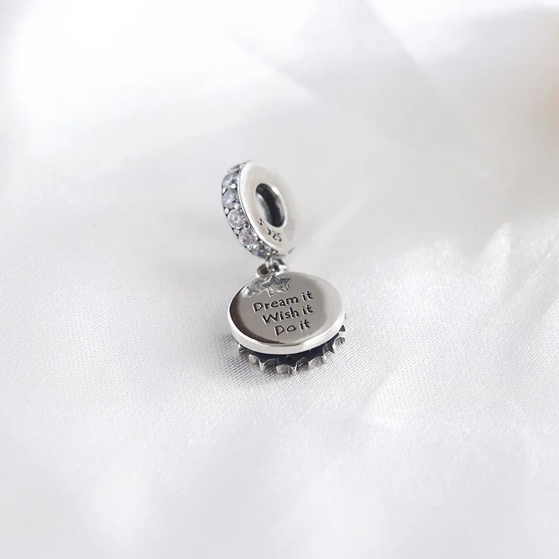

Genuine 925 Sterling Silver Charm Vintage Inspirational Stars Dangle Charm Beads Fit pan Bracelet & Necklace Jewelry