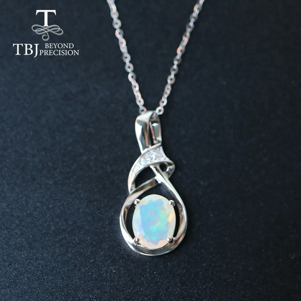 Опаловая подвеска натуральный драгоценный камень Овал 8*10 мм серебро 925 пробы