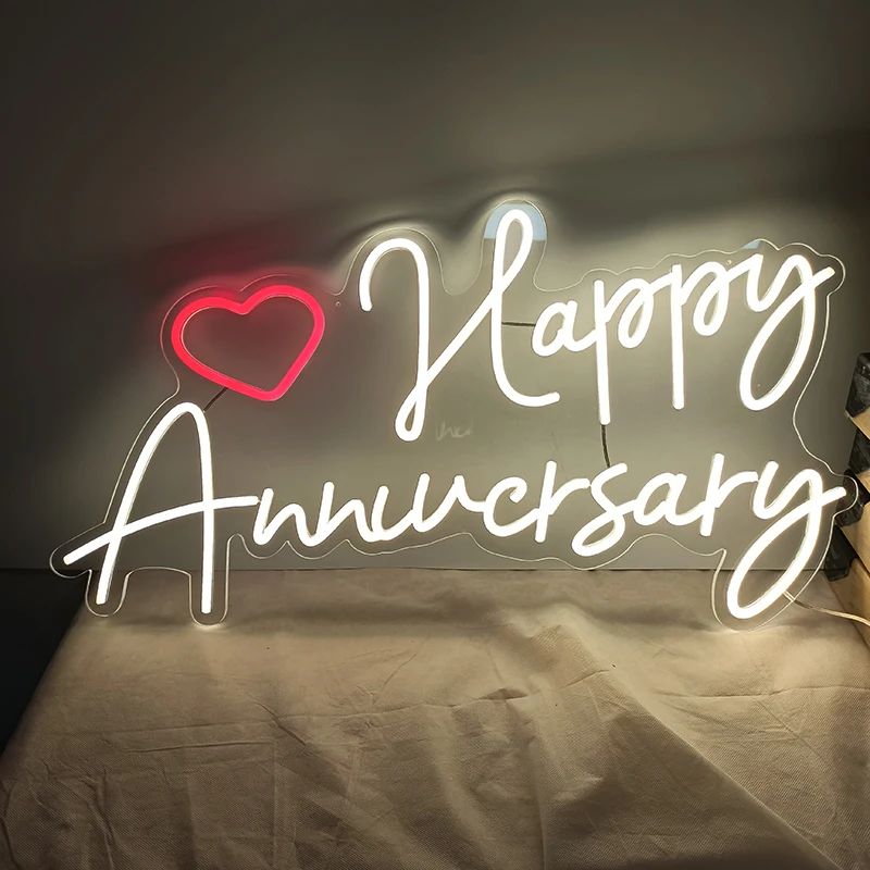 Индивидуальные неоновые вывески для комнаты на годовщину 75x39 см