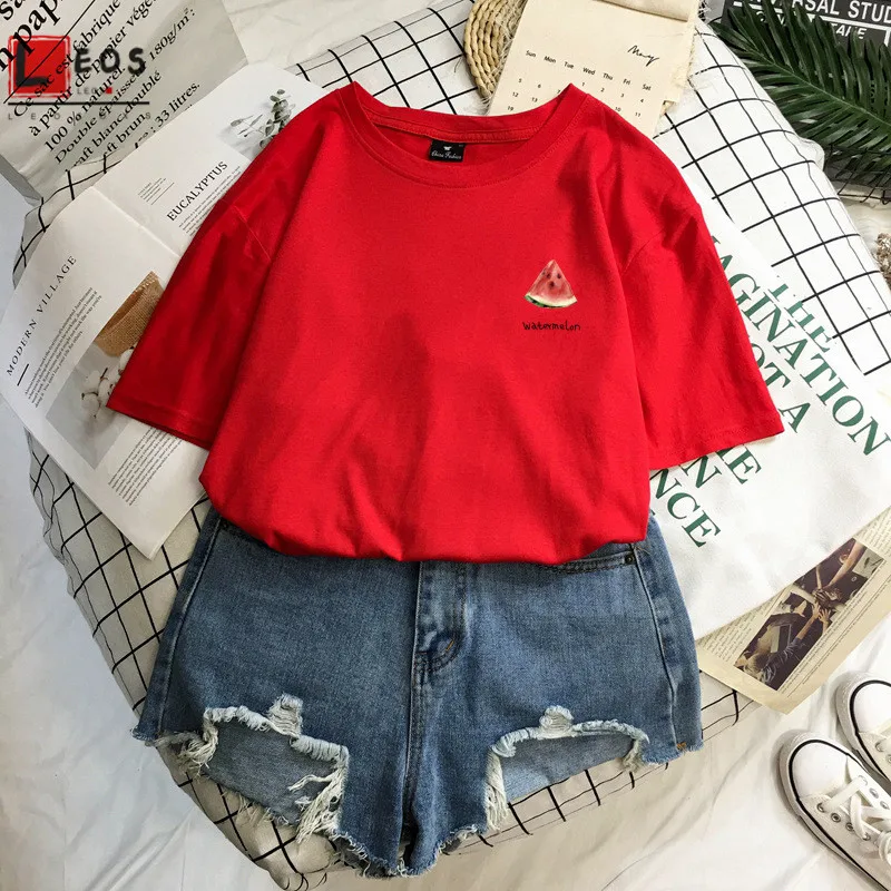 Футболка с принтом фруктов для мужчин и женщин свободная рубашка из чистого