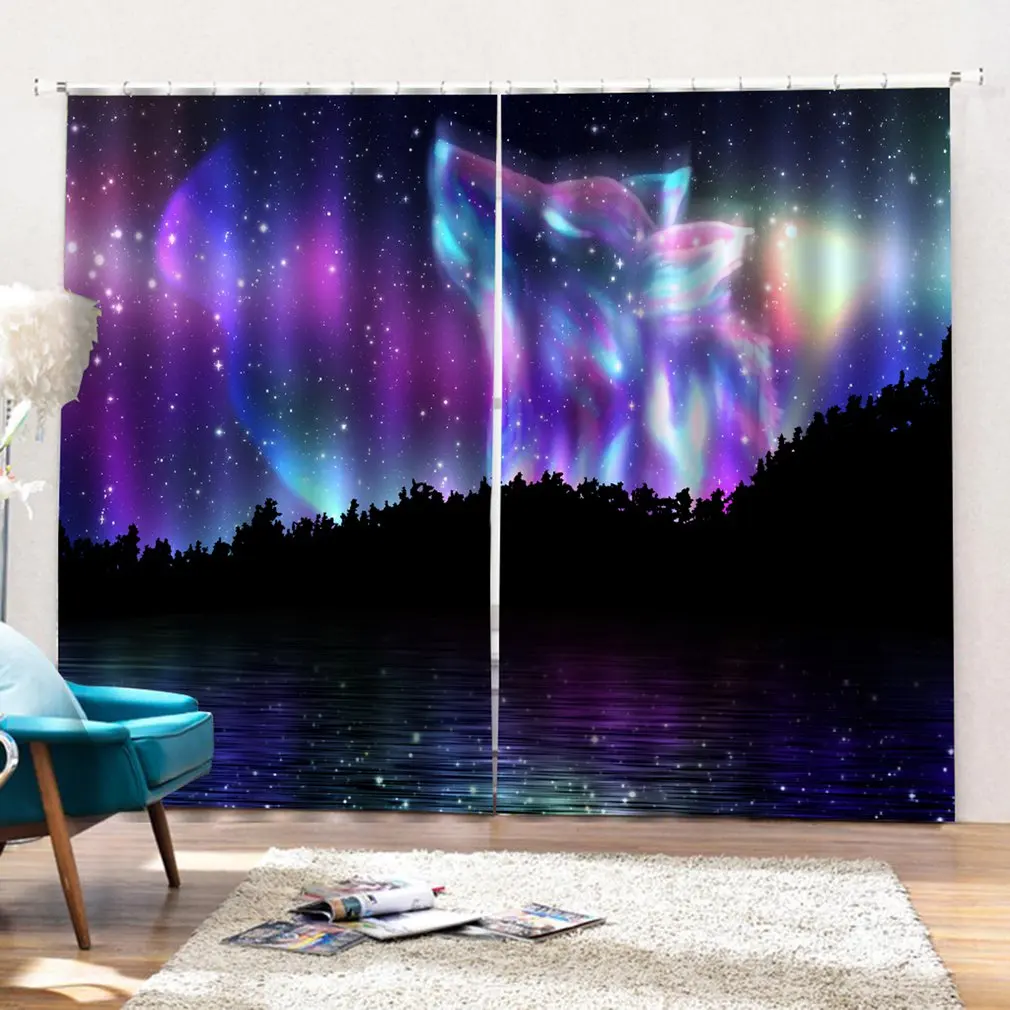 Занавеска с изображением волка современный дизайн занавеска для дома кухни