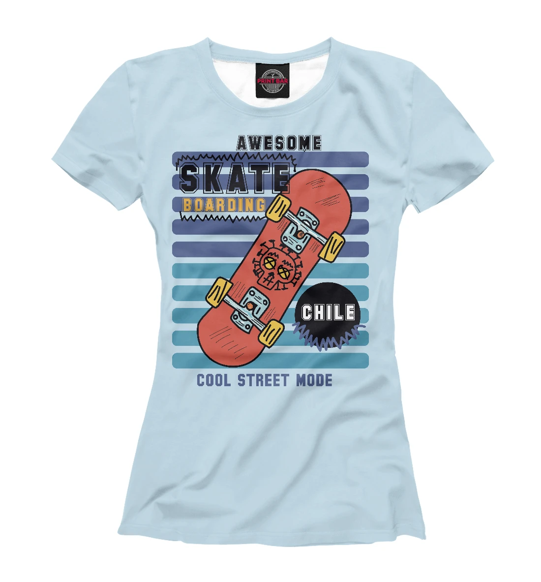Футболка женская Awesome skate boarding chile (Art Core)|Футболки| |