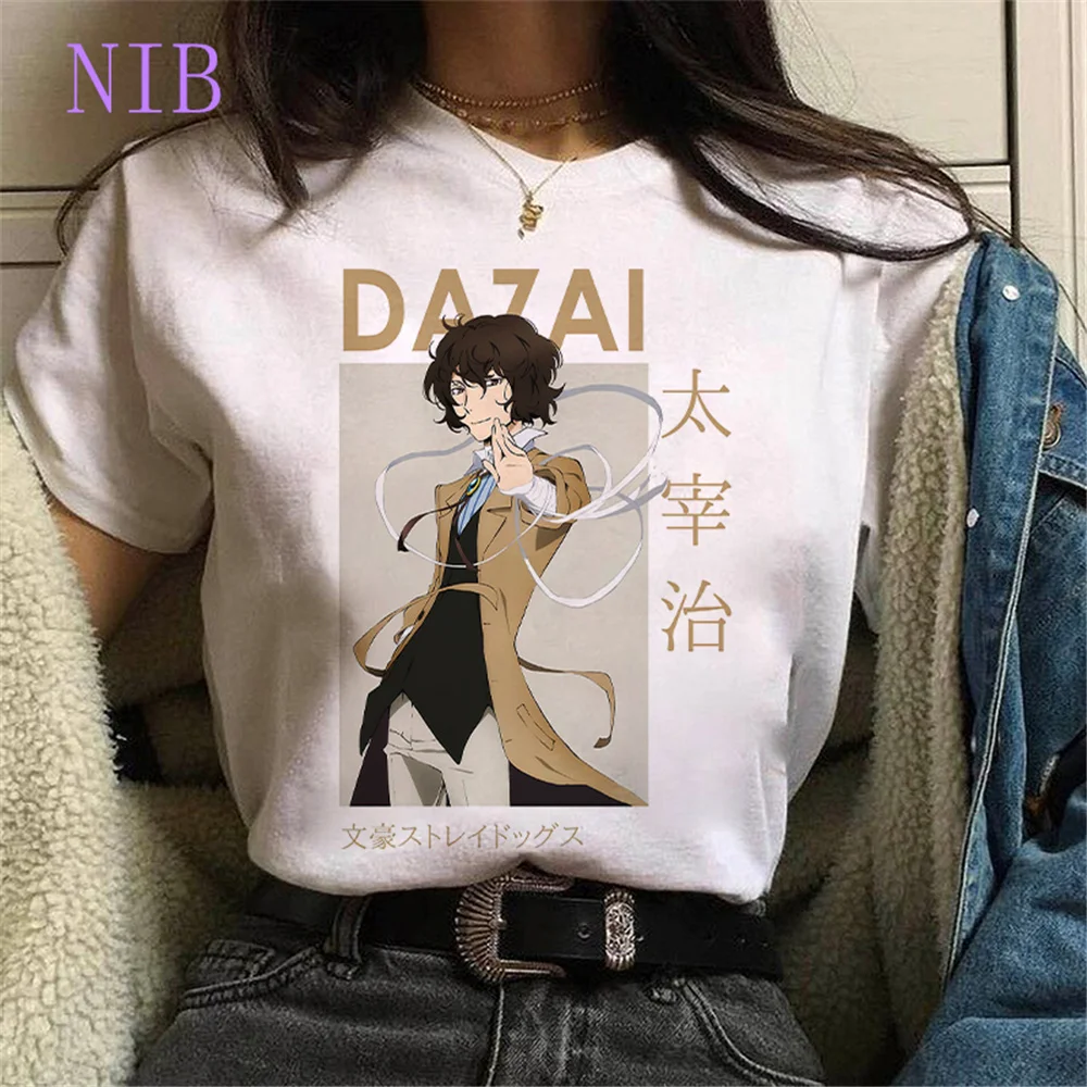 Osamu Dazai Nakajima Atsushi t shirt women Harajuku anime Bungo Stray Dogs print Tees gothic punk oversized women/men's T-Shirts | Женская