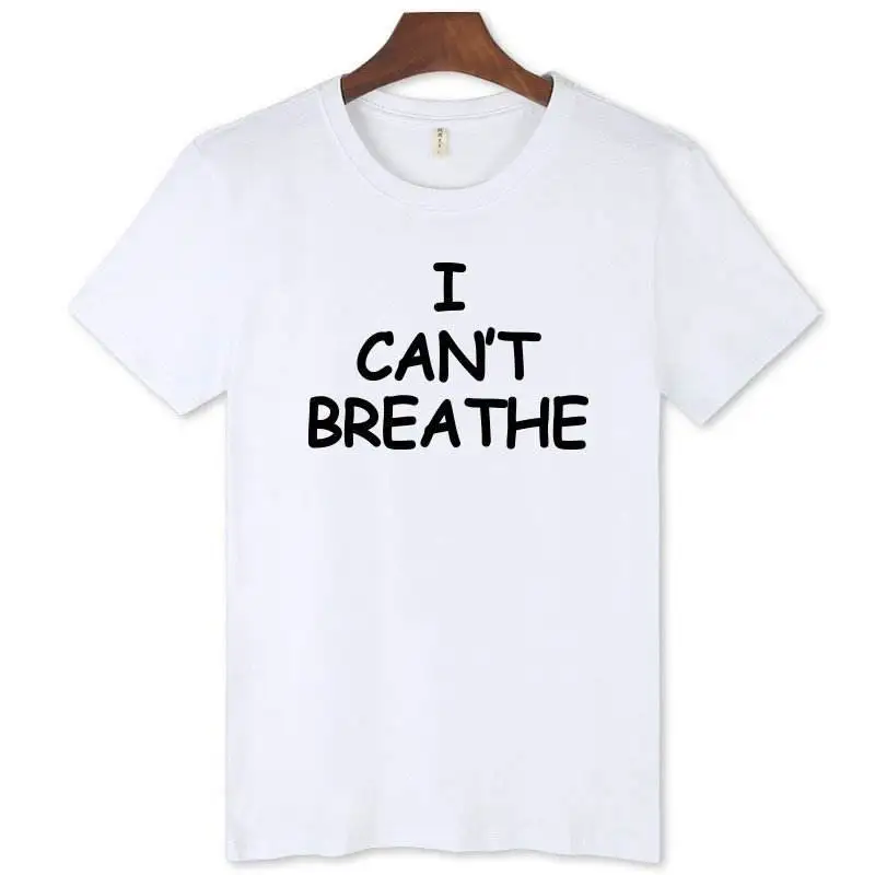 I Can't Breathe Black Lives Matter George Floyd 100% Cotton Unisex T Shirt custom print letter tees Artwork clothing for summer | Мужская