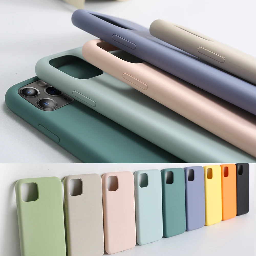 Ударопрочный жидкий силиконовый чехол для iPhone X XS 11 Pro Max XR Оригинальный без