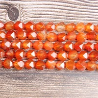 lanli 8mm naturally carves small flat red agates loose beads for jewelry diy stone bracelets and necklaces