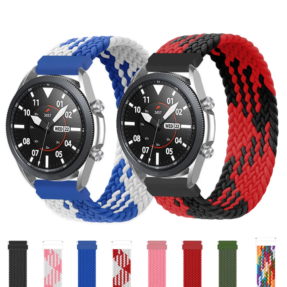 

20 cinturino in Nylon intrecciato 22MM per Samsung Galaxy Watch 3 41 45mm Gear S3 Frontier 46/42 Active 2 Amazfit Bip Huawei GT/