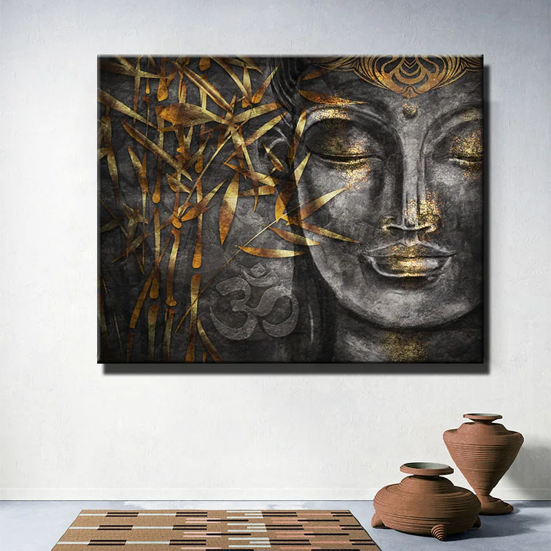 

Religious Ethnic Art Bust Bodhisattva Poster Mural Art Canvas Painting Mural Decoration Buddha Living Room Mural Frameless