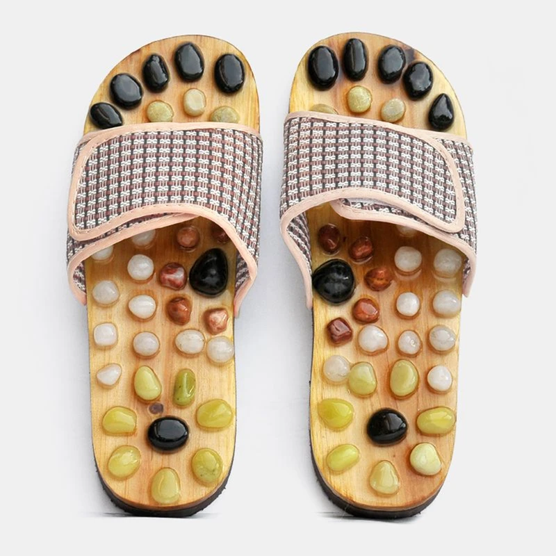

Pebble Stone Foot Massage Slippers Reflexology Feet Elderly Acupuncture Health Shoes Sandals Slippers Healthy Massager