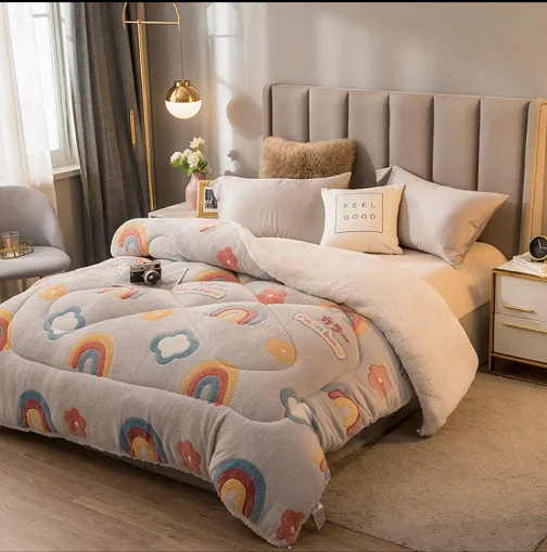 3 кг поярок Стёганое одеяло зимнее Одеяло двустороннее бархатное лоскутное из