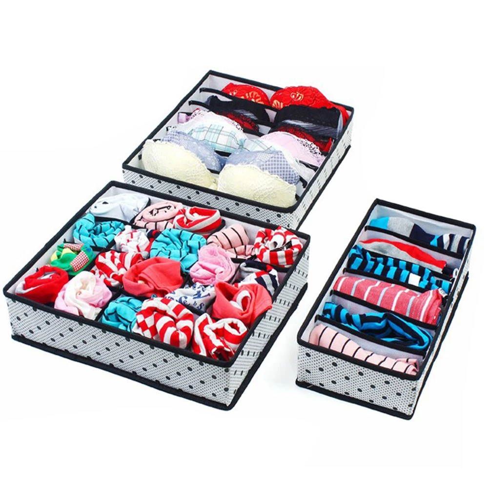 3 шт. ткань бамбуковое волокно коробка для хранения бюстгальтер нижнее белье