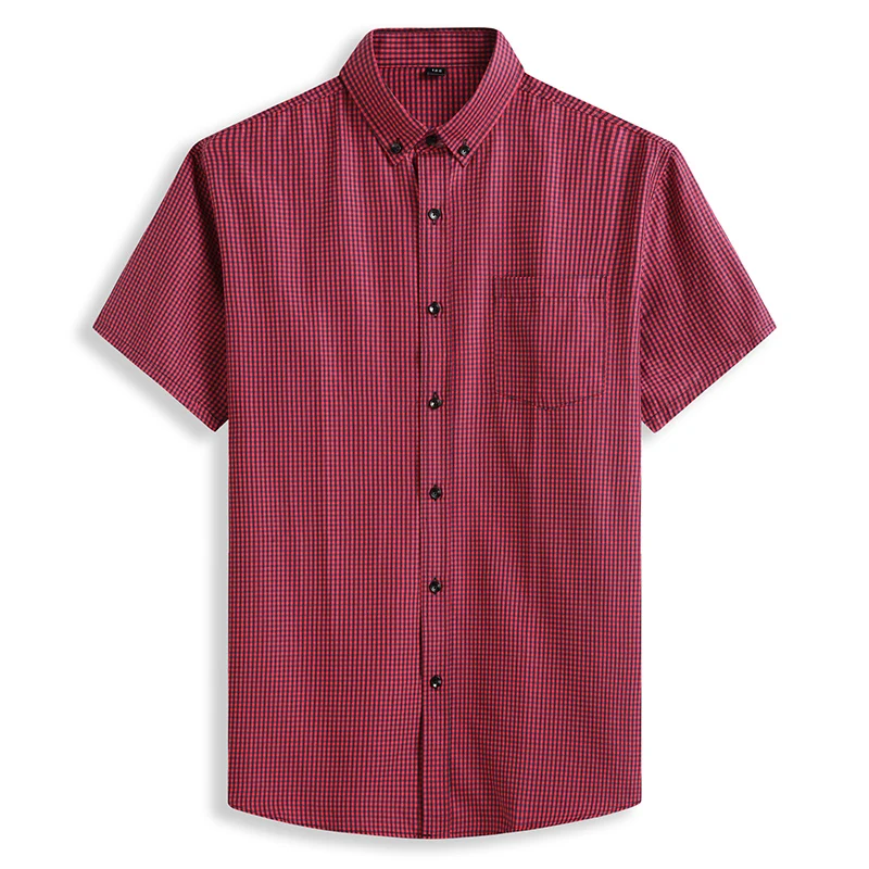 

New plus size 10XL 9XL Men's plus size clothing short-sleeve shirt male plaid casual summer shirt fat Big short sleeved shirt
