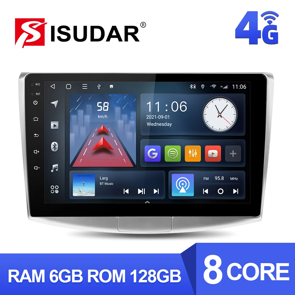 Автомобильный радиоприемник ISUDAR T68 Android10 для VW/Volkswagen/Passat B7 CC B6 GPS-навигация