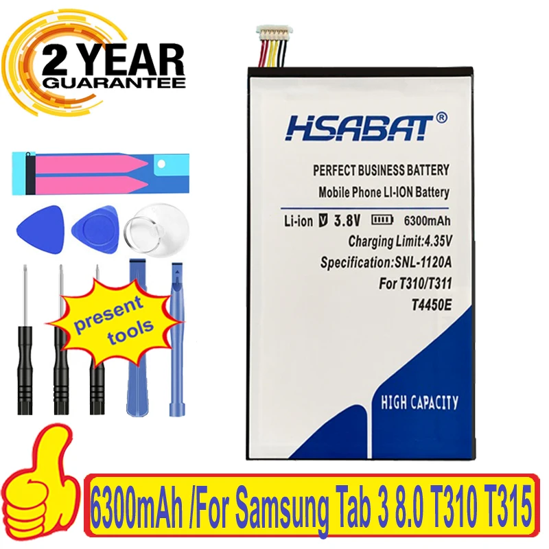 Топ бренд 100% новый T4450E 6300mAh аккумулятор для Samsung GALAXY Tab 3 8 0 T310 T315 T311 SM E0396