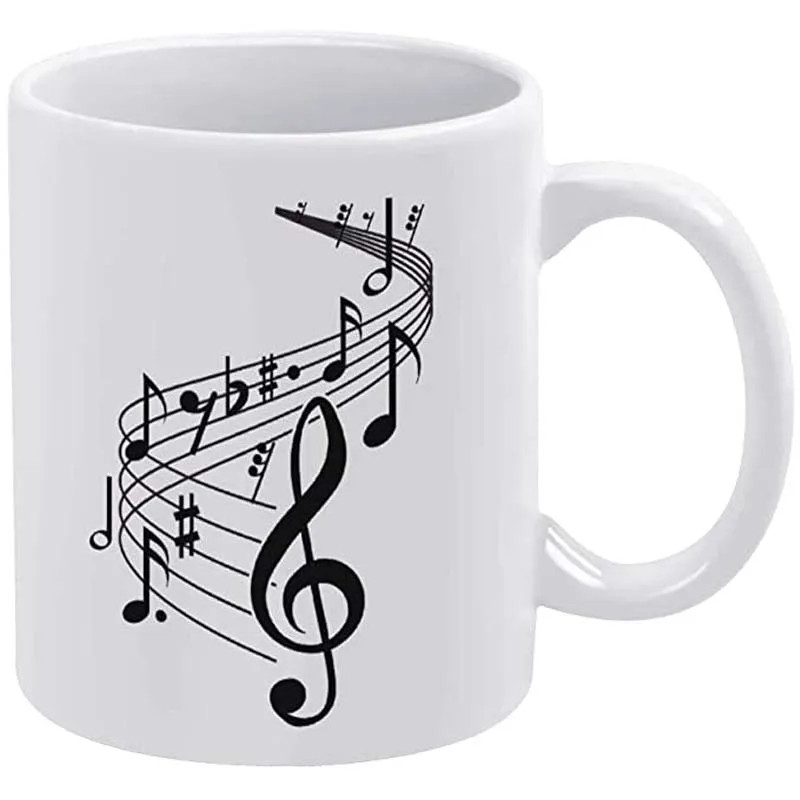 

Кофейная кружка Music Note, кружка 11 унций для любителей музыки, кофейная чашка, керамическая кофейная кружка, подарки для музыкантов, подарок дл...