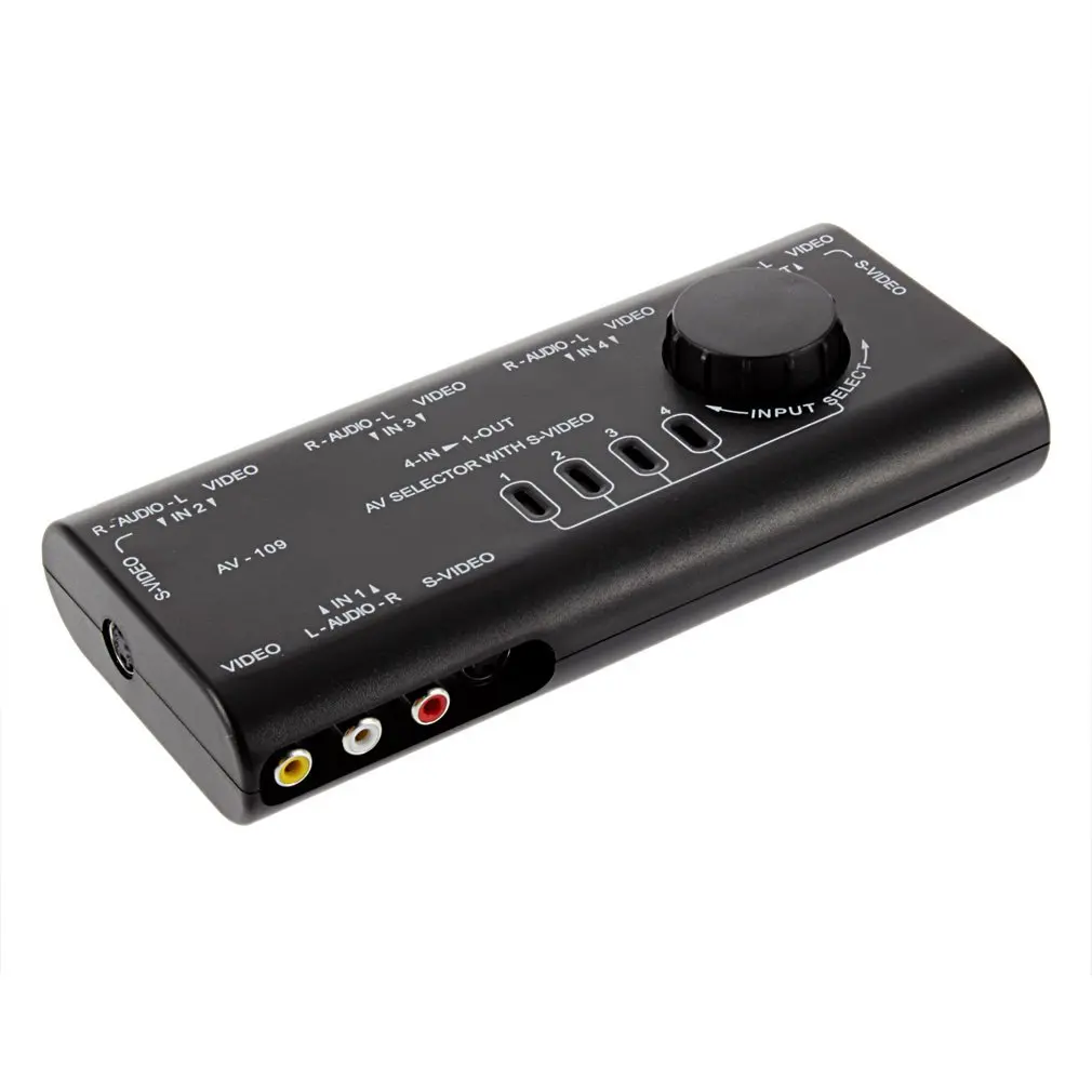 4 in 1 Out AV RCA Switch Box Audio Video Signal Switcher Splitter Way Selector with Cable For Television DVD VCD TV |