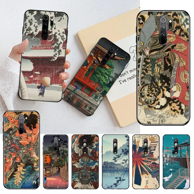 

YJZFDYRM Ukiyo e Japanese style Art Soft Phone Case Cover for Redmi Note 9 8 8T 8A 7 6 6A Go Pro Max Redmi 9 K20