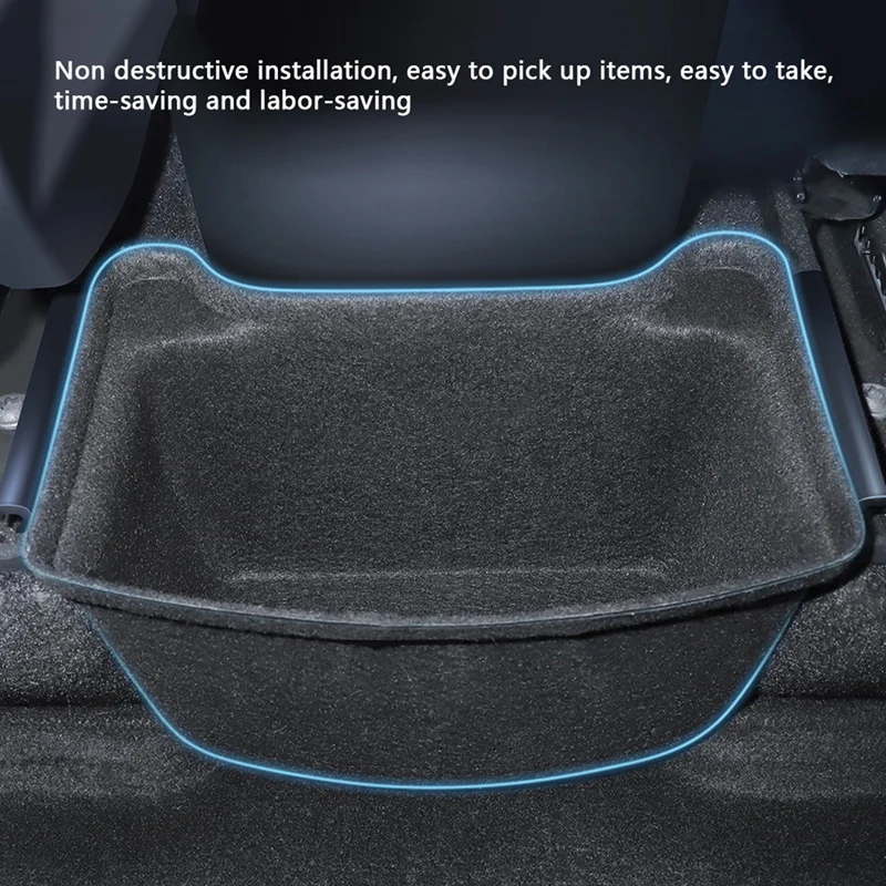 

For Tesla Model Y 2021 Lower Rear Seat Center Storage Box Tray Organizer Rear Armrest Organizer Car Accessories