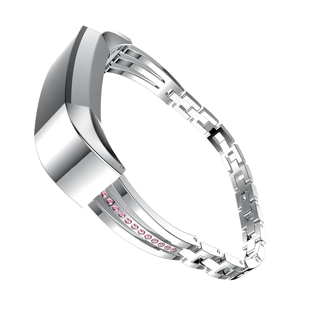 

Luxury stainless steel watchstrap For Fitbit Alta/Alta HR smart watch Rhinestone watchband bracelet replacement band Accessories