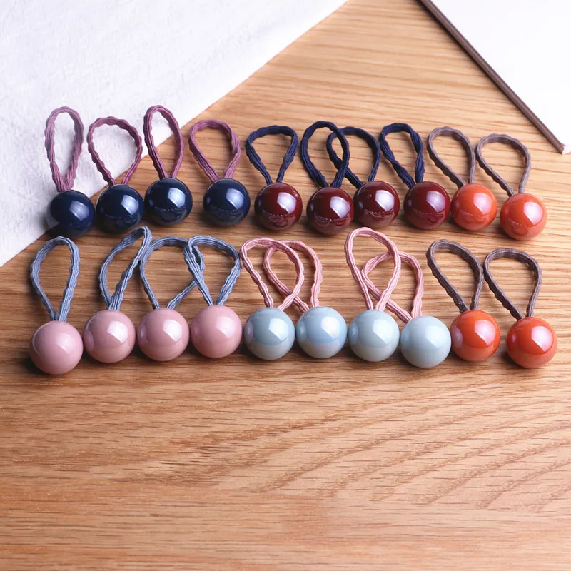 

20PCS New Princess Flower Color Ball Kids Elastic Hair Bands Baby Headdress Children Ropes Girls Accessories 2021