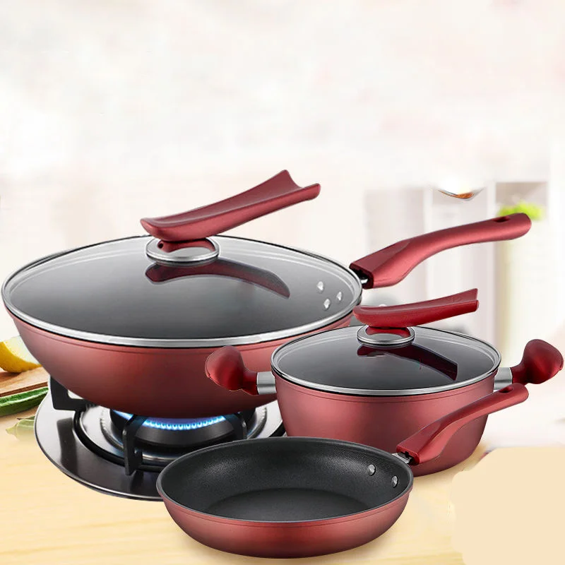 

Кухонная посуда, посуда, антипригарная посуда, пароварка, индукционная плита, набор из трех предметов, комбинированные кастрюли и сковородк...