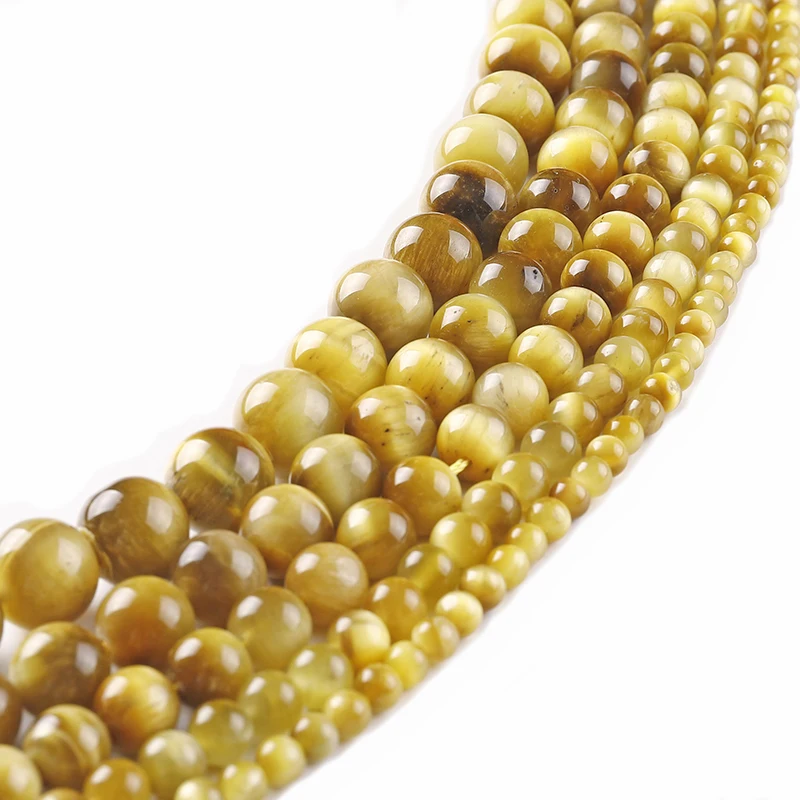 Fctory Price Natural Stone Gold Tiger Eye Agat Loose Round Beads 15&quot Strand 4 6 8 10 12 14MM Pick Size DIY charms Bracelet | Украшения