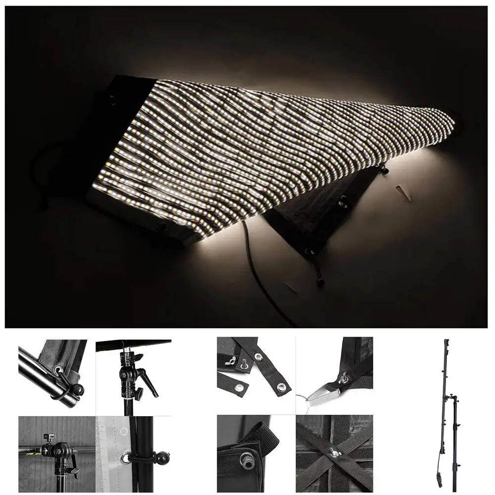 FalconEyes RX-120TDX 600W 120x120 см ROLL-Flex светильник 3000K - 5600K Bi-Color LED Photo + Honeycomb софтбокс с