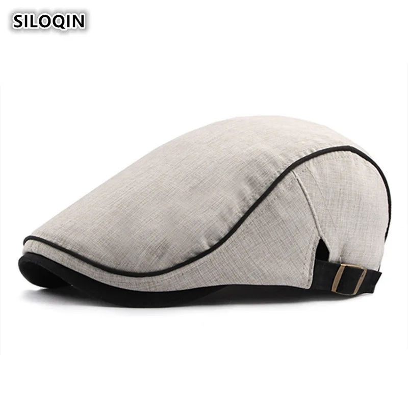 

SILOQIN 2019 Summer Autumn New Trend Men's Quality Berets Adjustable Size Breathable Snapback Leisure Motion Tourism Tongue Cap
