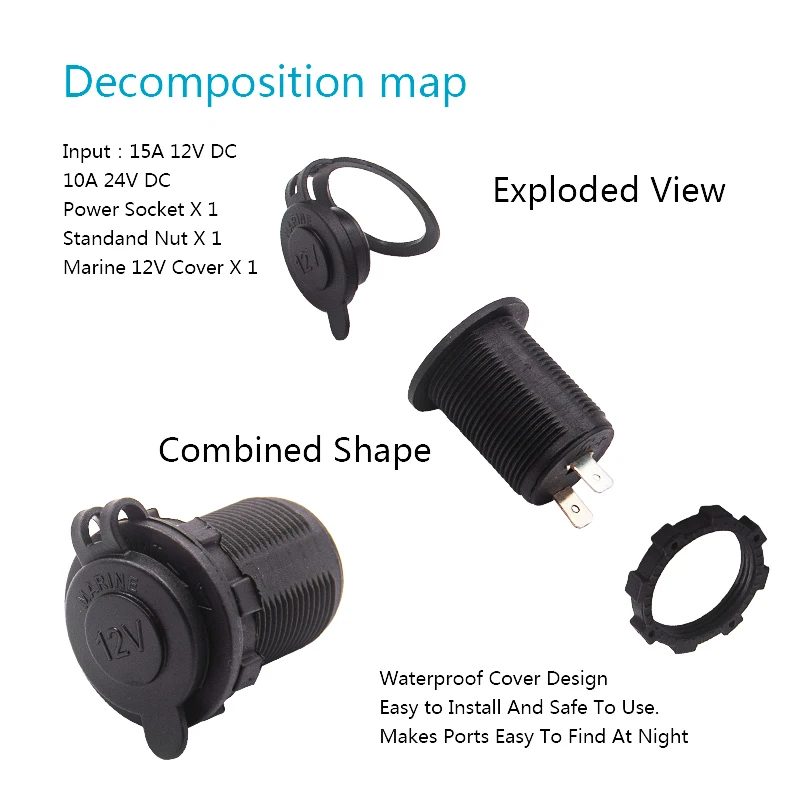 12 в 120 вт аксессуары для мотоцикла автомобиля лодки трактора водонепроницаемый
