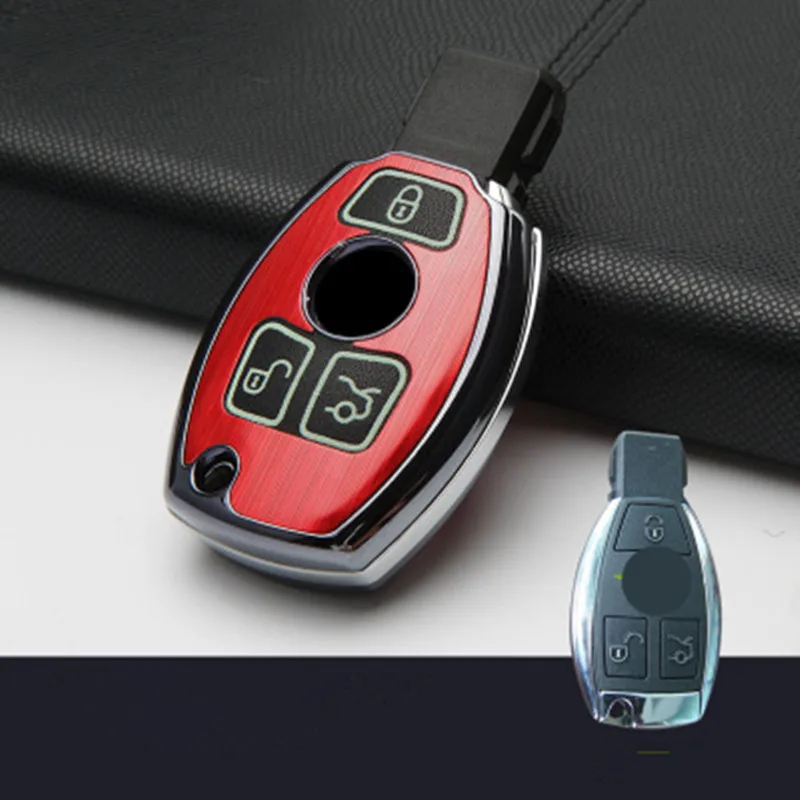 Для Benz натуральная кожа 2 & 3 Кнопка смарт ключ для автомобиля чехол Mercedes