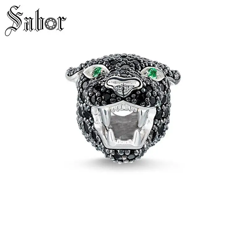 Бусины кармы черного цвета с фианитом модные бусины для самостоятельного