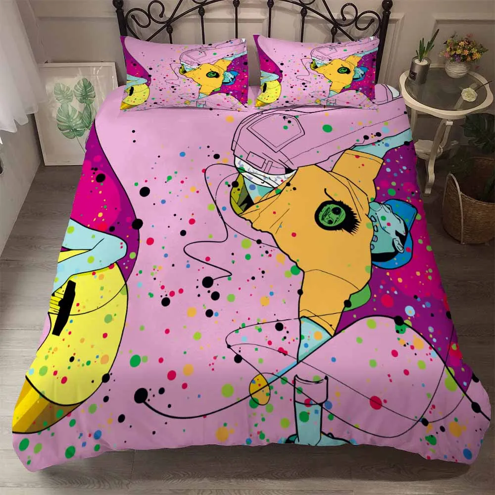 

Street Dance Bedding Set Hippie Style Quilt Cover Pillowcase 2/3 Piece Microfiber Bedding Set Twin Full Queen King Bed Cover