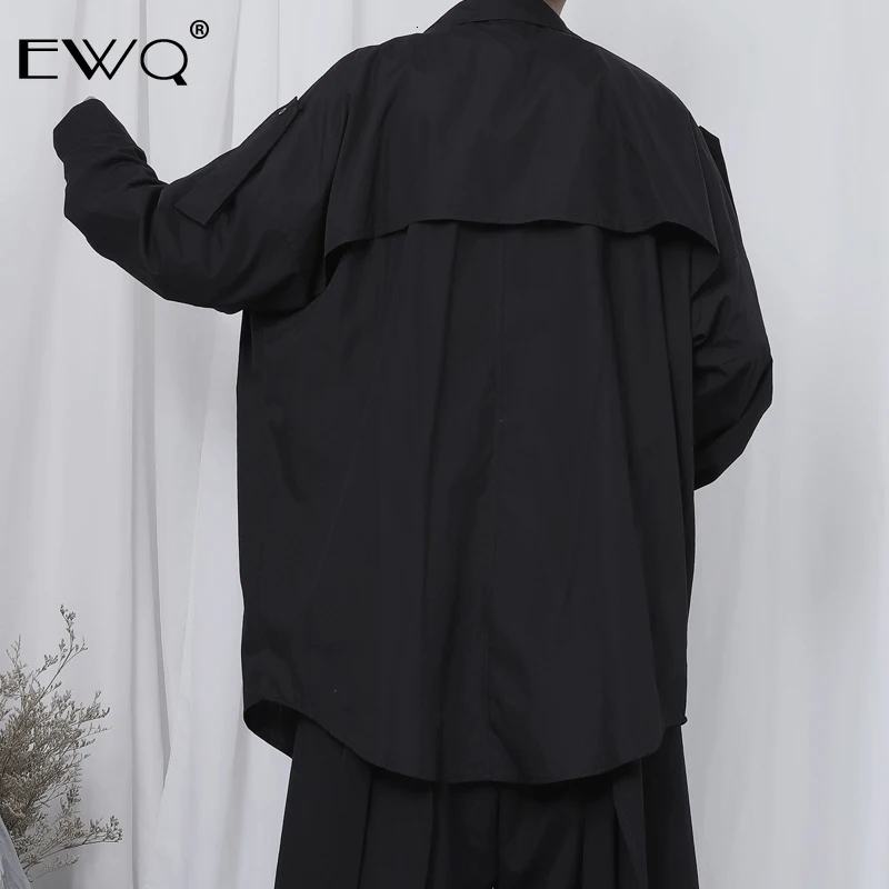 EWQ / 2020 Новая Осенняя мужская Асимметричная длинная рубашка с нишевым дизайном