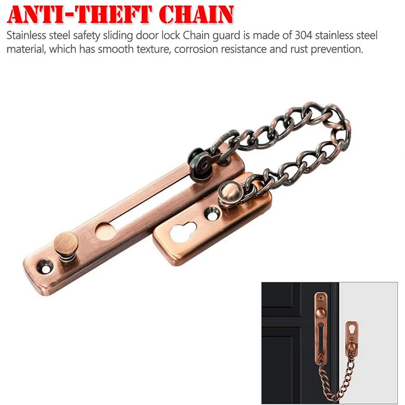 2 упаковки замок дверной цепи защита безопасности с пружинным противокражным