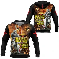 knight templar lion 3d printed hoodies fashion pullover men for women sweatshirts sweater cosplay costumes 06