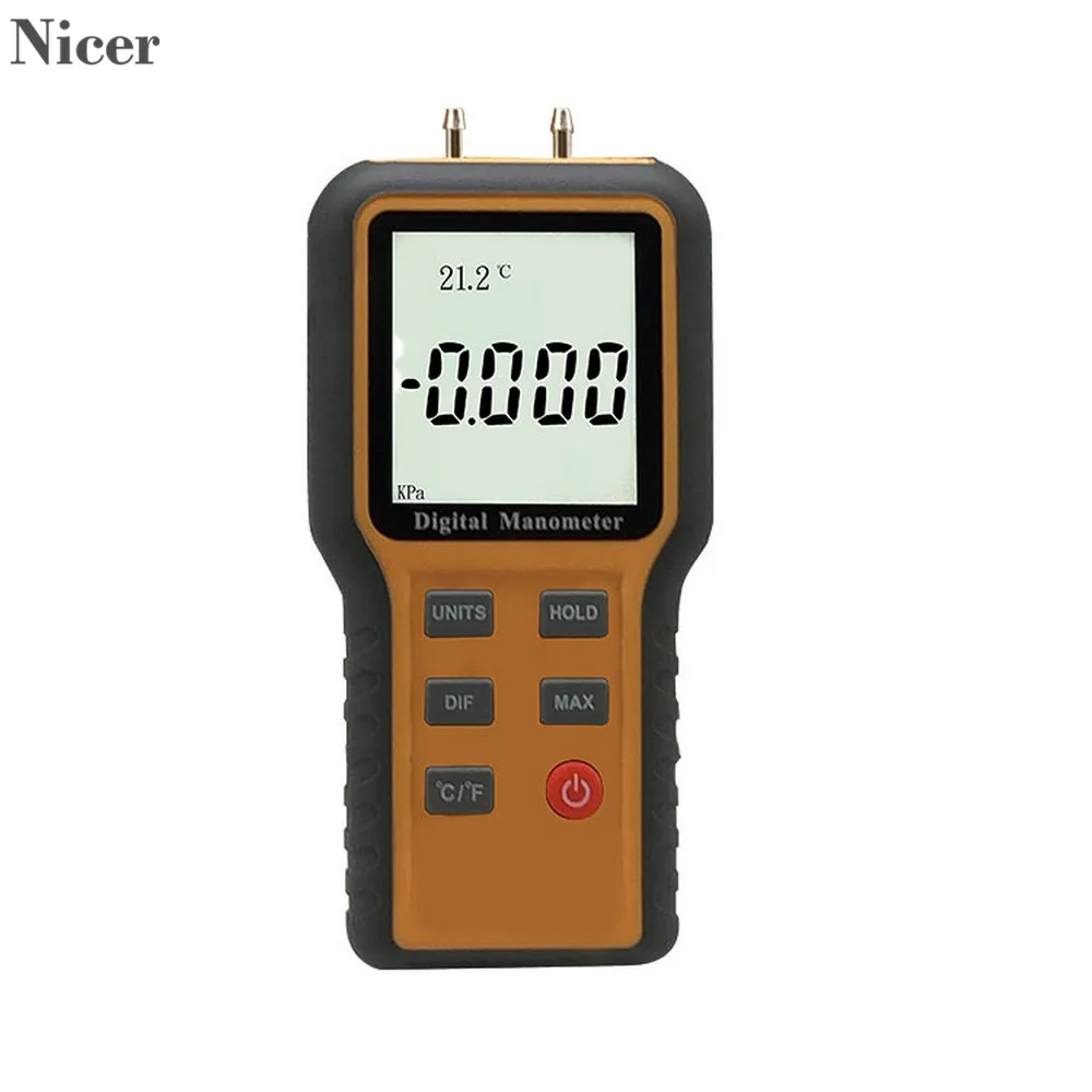 Manometer Gas Pressure Tester Digital Air Pressure Meter Differential Gauge HVAC Gas Tester 12 Selectable Units Of Measure